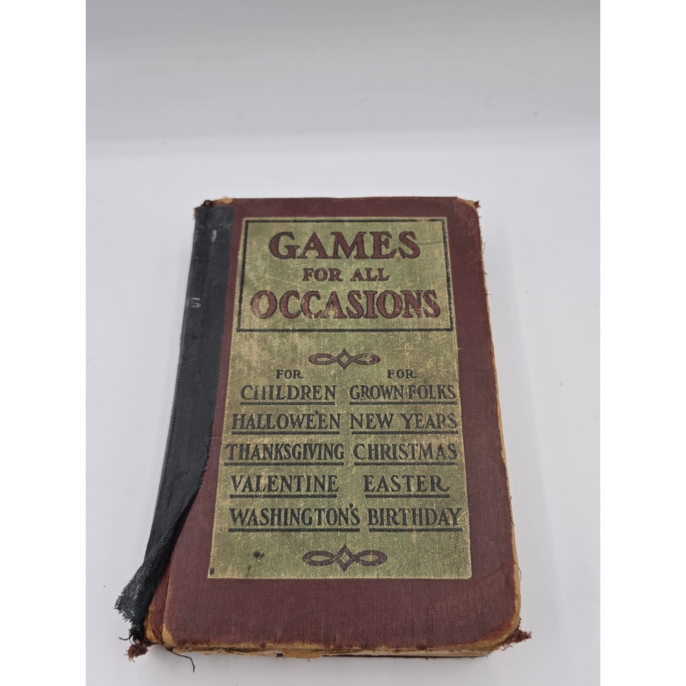 Games for All Occasions Antique Hardcover Book Mary E Blain Parlor Games Holiday
